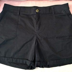 New Black Lane Bryant Twill Shorts 16